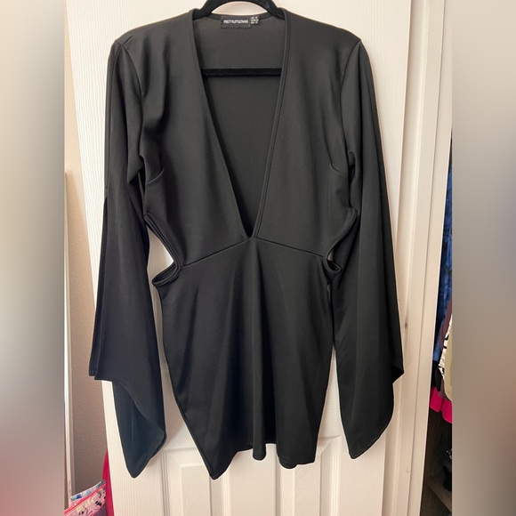Pretty Little Thing Black Cutout Mini Dress, Size 10 - Picture 1 of 4